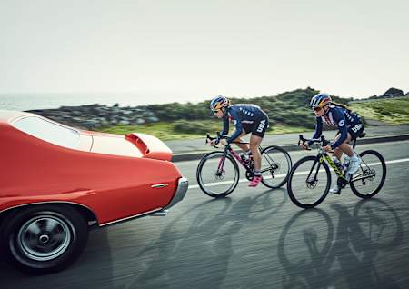 Kate Courtney and Chloé Dygert photographed for The Red Bulletin.