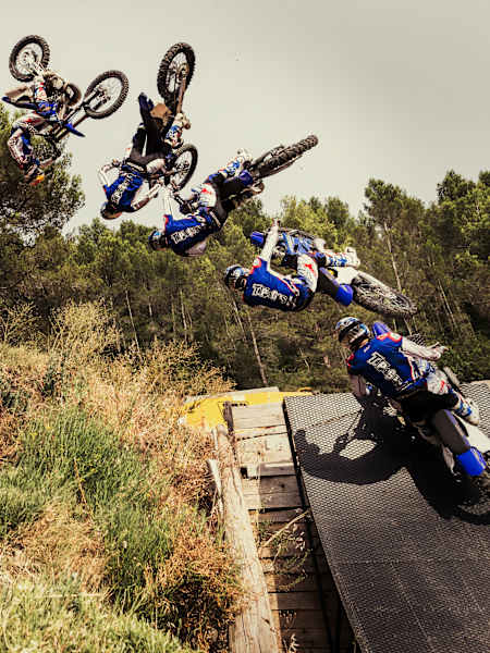 Tom Pagès practises his tricks at his former compound in Hérault, France.