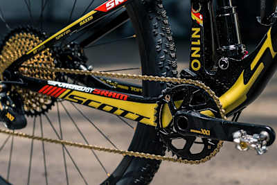 SRAM XX1 drivetrain on Nino Schurter's Scott Spark RC 900 MTB at Nove Mesto World Cup on May 19, 2017