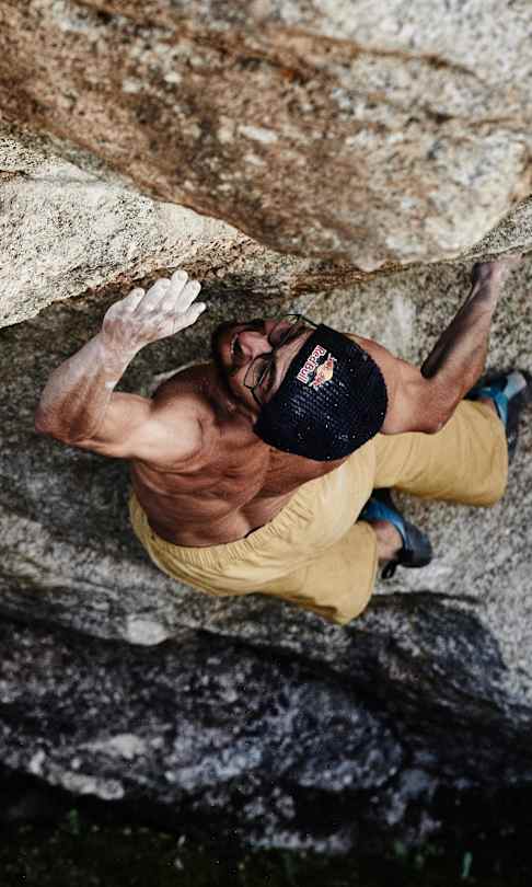 Bernd Zangerl climbs in Rakchham, Himalaya, India, on October 22, 2021.