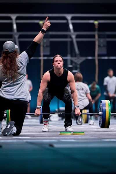 Laura Horváth prepares to lift during the World Fitness Project Finals 2025 in Copenhagen, Denmark.