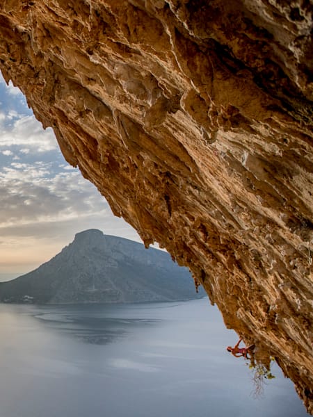 Sasha DiGiulian climbs at Kalymnos Island, Greece