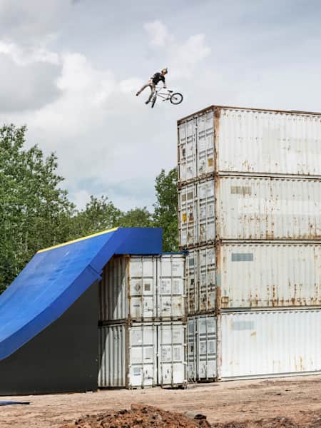 Drew Bezanson peforms a 360 Tail Whip during filming for his Uncontainable video