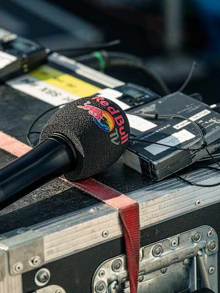 An image of a Red Bull TV microphone.