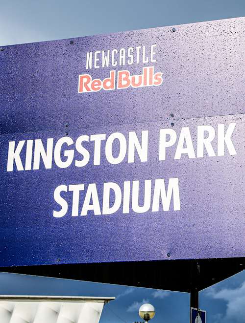 Kingston Park Stadium sign
