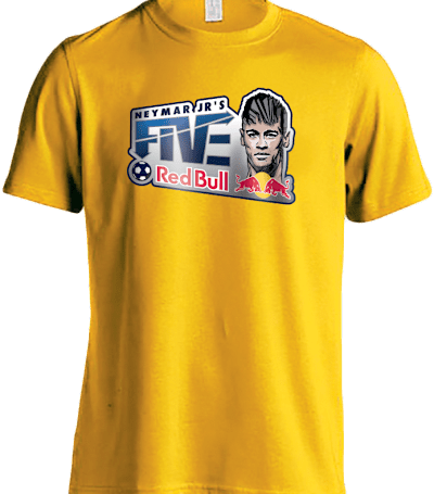 Neymar Jr's Five Jersey (Front) - Yellow. Comes in sizes S, M, L & XL