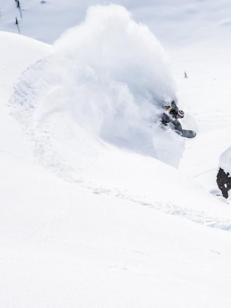 Bryan Fox enjoys the ride in the Travis Rice movie Depth Perception.