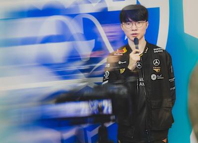 A photo of Faker of T1 at the League of Legends Worlds 2025 Asset Day on October 12, 2025 in Beijing, China.