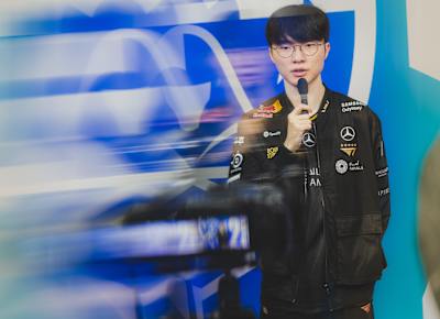 A photo of Faker of T1 at the League of Legends Worlds 2025 Asset Day on October 12, 2025 in Beijing, China.