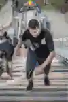 Having ran the world's toughest 400 meter race two years in a row, Mike completed his first run of the course in under 10 minutes. From the bottom of the ski jump, it is the equivalent of 40 stories.