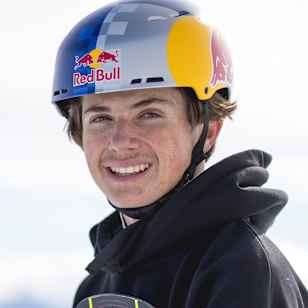 In 2024, Txema Mazet-Brown poses for a portrait photo while snowboarding in Cardrona, New Zealand,