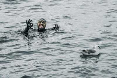Ross Edgley Swimming around Isle of Man, July 2018.