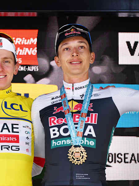 Florian Lipowitz finishing the Dauphiné in third place
