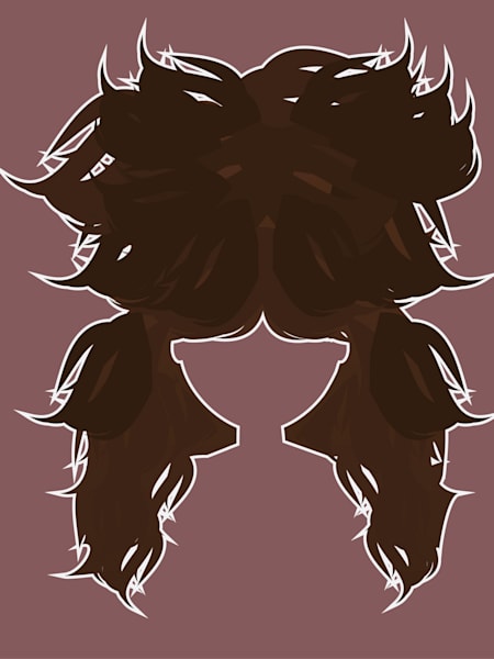 Dibujo del corte de pelo que usaba la banda A Flock of Seagulls, junto al peinado típico de los grupos de metal de los años 80.