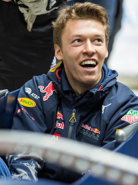 Getting in the spirit: Kvyat learns the ropes