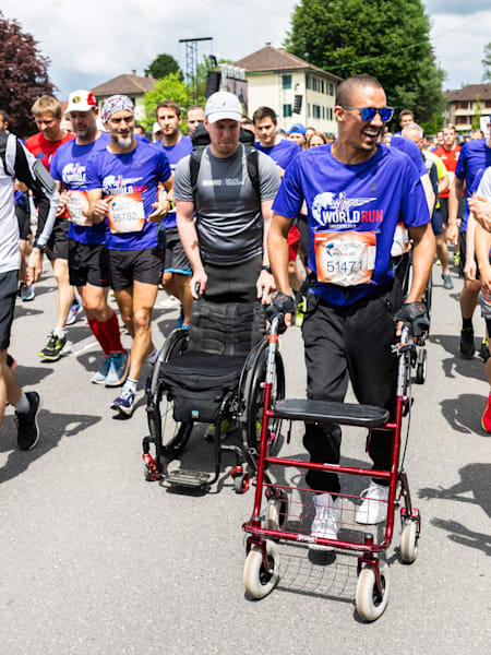 David Mzee beim Wings for Life World Run 2022 in Zug, Schweiz.