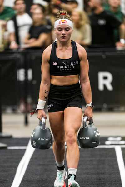 Lucy Procter competes in Women’s Elite 15 at the Hyrox World Championship in Chicago, USA on June 12, 2025.