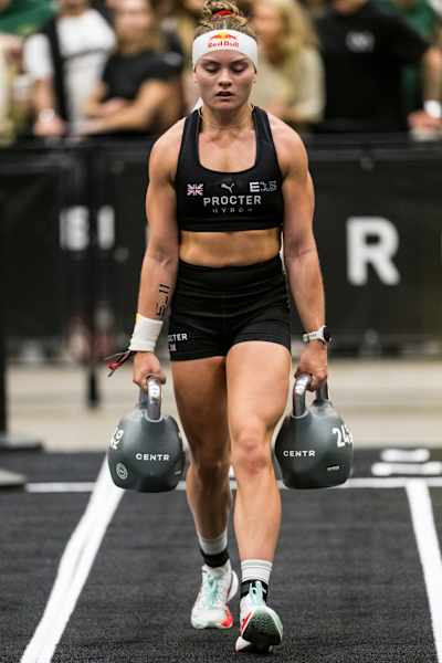 Lucy Procter competes in Women’s Elite 15 at the Hyrox World Championship in Chicago, USA on June 12, 2025.
