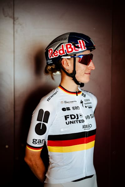Franziska Koch, FDJ UNITED-SUEZ, poses for a portrait in Tignes on July 3, 2026.