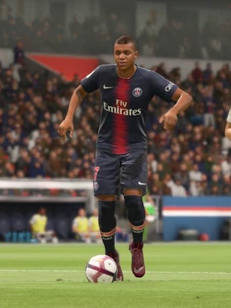 A screenshot of Kylian Mbappe in FIFA 19