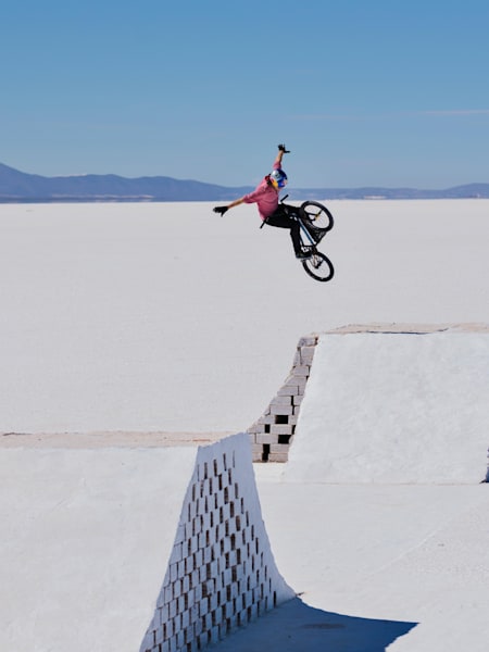 Daniel Dhers’ pulls a trick during the filming of Salt Park