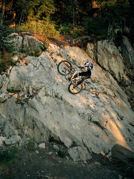 Martin Söderström riding in Whistler Bike Park in Whistler, Canada on August 19, 2020.