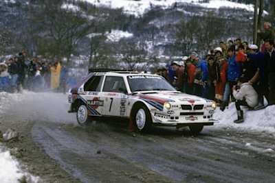 Henri Toivonen ao volante do Lancia Delta S4 no Rallye Monte-Carlo de 1986.