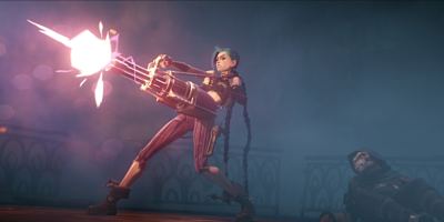 Jinx crée ses propres armes dans Arcane.
