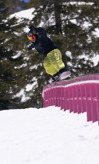 Brock Crouch rides during the Red Bull athlete shoot  at Mammoth Mountain in Mammoth Lakes, CA, USA on 12 May 2023.