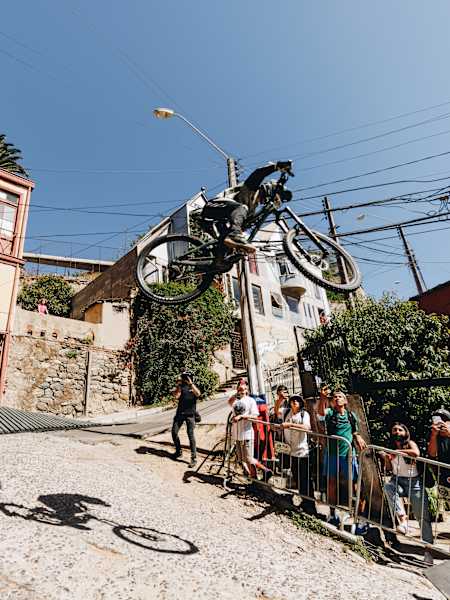 Participant performs during Red Bull Valparaiso Cerro Abajo in Valparaiso, Chile on February 27, 2022.