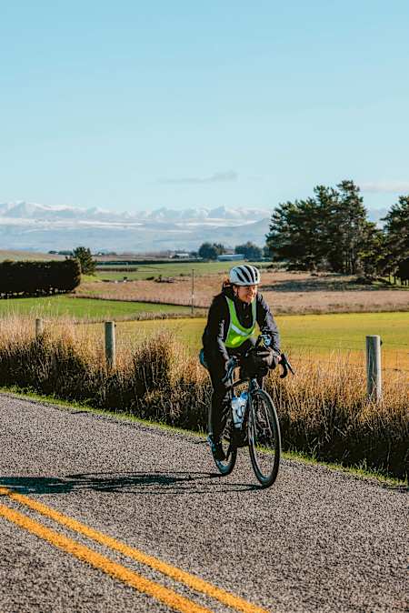 Two months into her ride, Wilcox made her way across New Zealand. 