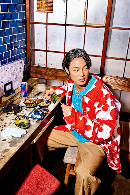 Kobayashi at the restaurant Unagushi Yakitori Ufuku Yoyogi Ten in Shinjuku