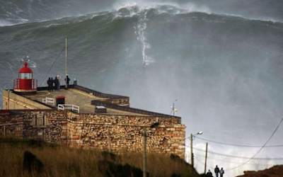 Garrett McNamara en Nazaré, Portugal