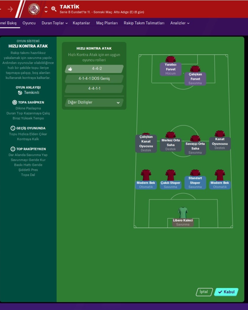 Football Manager 2020 De Takima Uygun Taktik Ve Rolleri Secmek