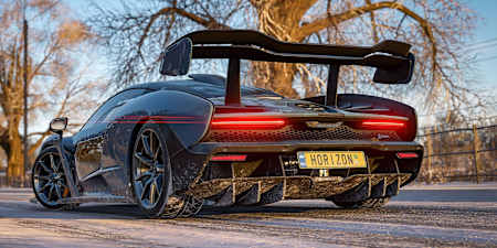 A screemshot of the 2018 McLaren Senna in Forza Horizon 4
