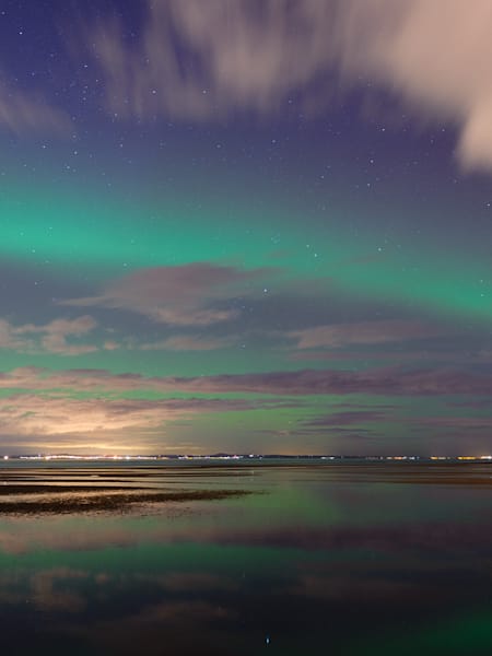 The Aurora Borealis pictured over the Firth of Forth