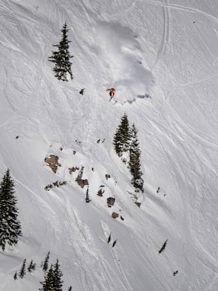 Kristofer Turdell at the Freeride World Tour Kicking Horse, Golden, BC 2020