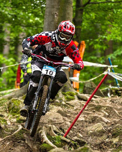 David Trummer in action during the first round of the 2014 iXS EDC in Maribor.