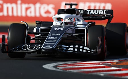 Pierre Gasly of Scuderia AlphaTauri at the Hungarian Grand Prix on July 31, 2022.