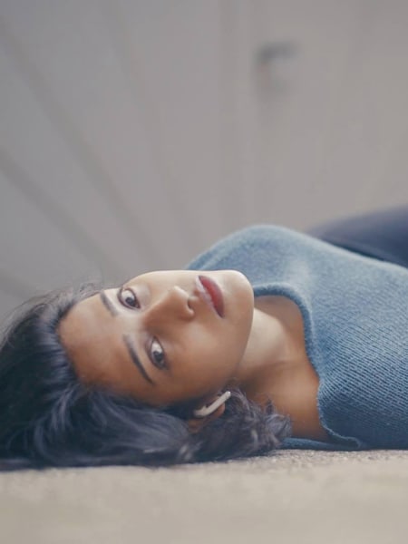 Outside her little loft in Turin, Italy