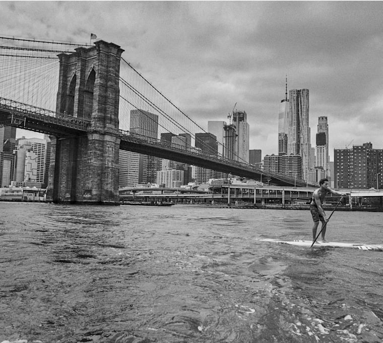 Black And White New York City Skyline by Mlenny