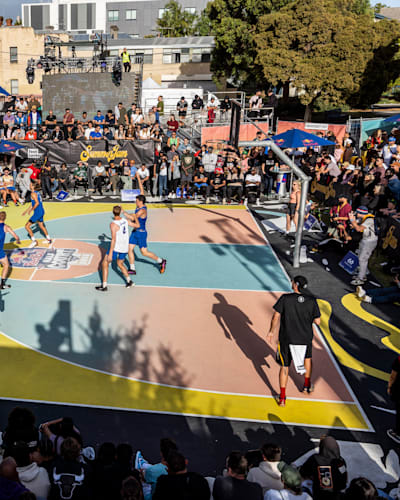 Players compete in the Red Bull Half Court competition in Melbourne, Australia on February 4, 2023