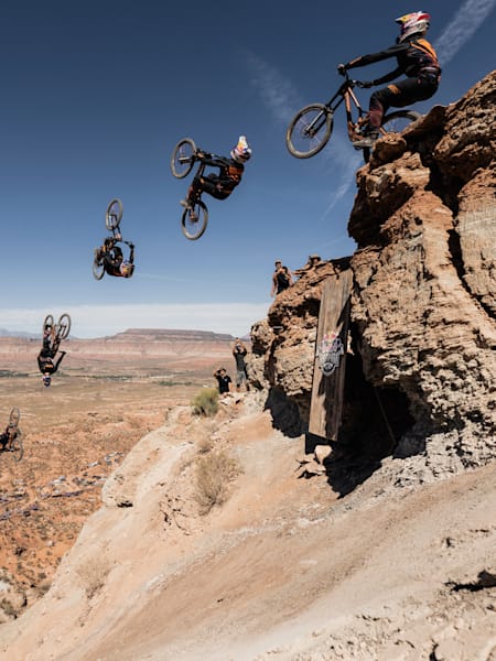 Szymon Godziek nails a backflip to win second place at Red Bull Rampage 2024