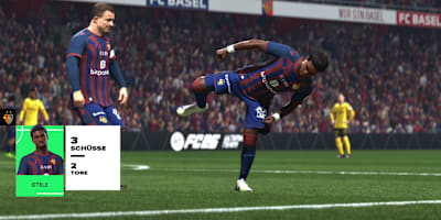 Zwei Spieler des FC Basel mit dem High Kick Jubel in FC 26.