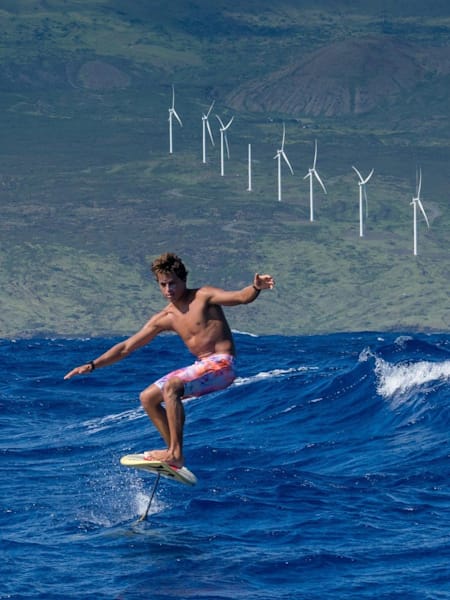 Kai Lenny's downwind journey on a hydrofoil.