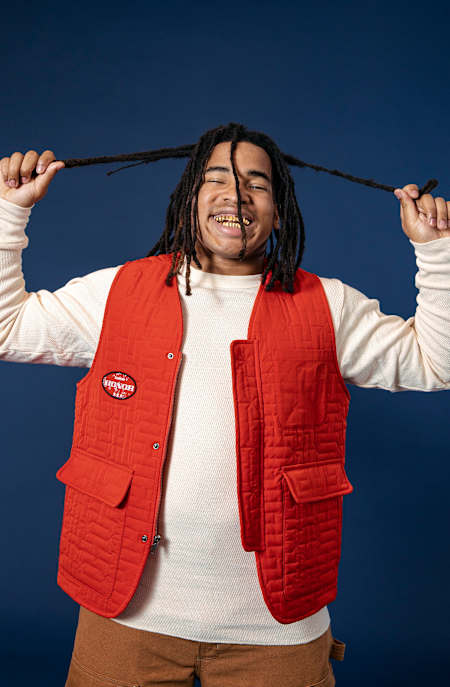 Powell’s gold grills were a gift from the rapper A$AP Ferg. The two bonded on a snowboarding trip.