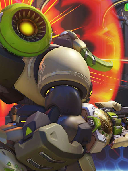 A screenshot of Orisa in third-person