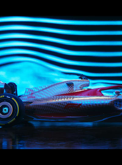 Una captura de pantalla de F1 Manager 2022 muestra un coche de Fórmula 1 con el nuevo diseño de la temporada 2022. 