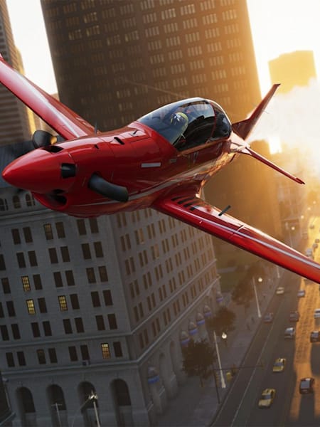 Tela de um avião e um carro em The Crew 2.