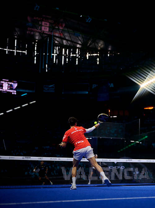Agustín Tapia durante la final del Premier Padel P1 Valencia, España, el 14 de junio de 2026